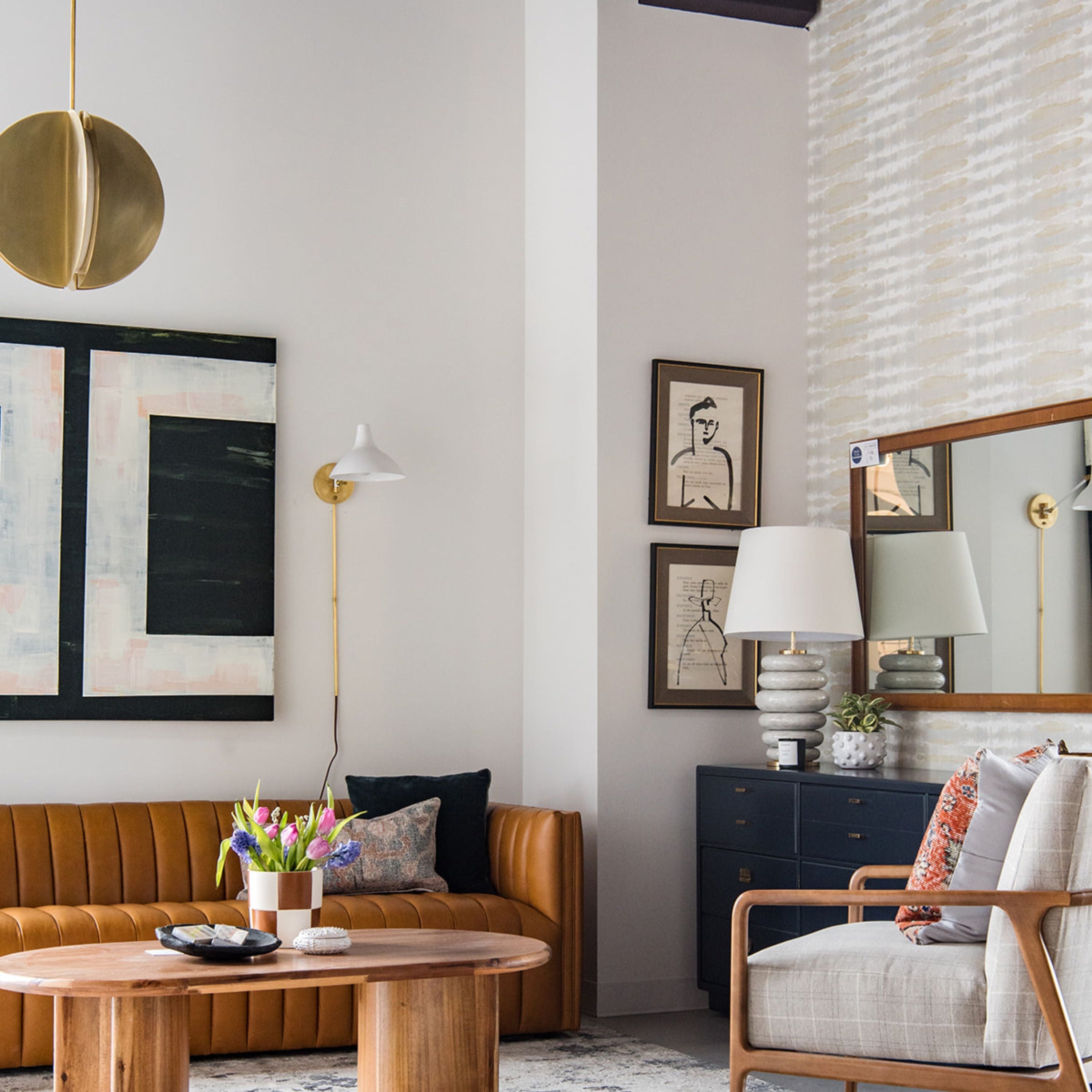 an interior designed vignette in MegMade showroom located in Munster, IN