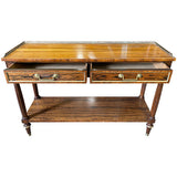 46" Unfinished 2 Drawer Baker Vintage Console #08806