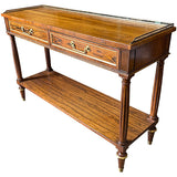 46" Unfinished 2 Drawer Baker Vintage Console #08806