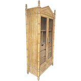 37" Unfinished 2 Door 2 Drawer Century Vintage Bamboo Style Hutch #08810