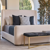 Avery textured upholstered cream bed