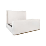 Avery textured upholstered cream bed