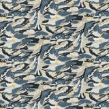 Reflection - Navy with Yellow Wallpaper
