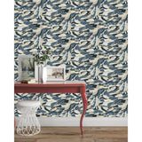 Reflection - Navy with Yellow Wallpaper